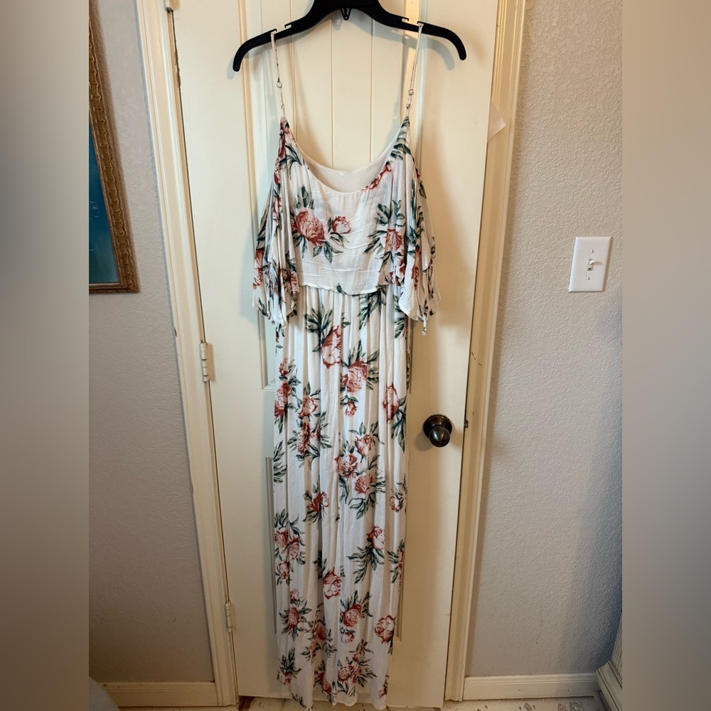 Sleeveless Spaghetti Strap Maxi Sundress optional cute flutter sleeves